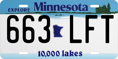 MN license plate 663LFT