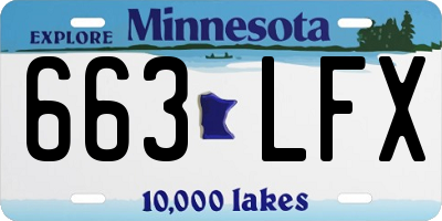MN license plate 663LFX
