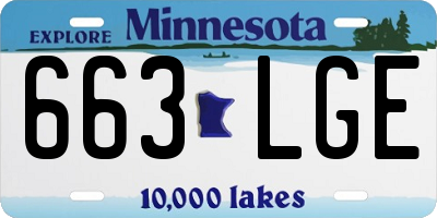 MN license plate 663LGE