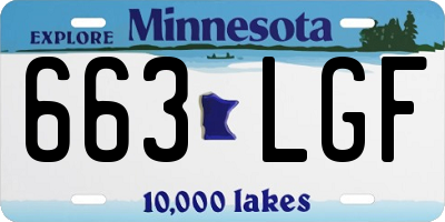 MN license plate 663LGF