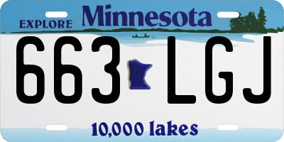 MN license plate 663LGJ