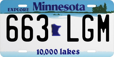 MN license plate 663LGM