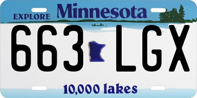 MN license plate 663LGX