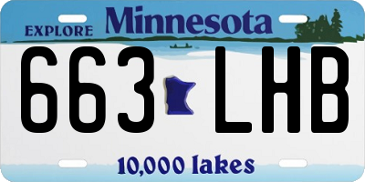 MN license plate 663LHB