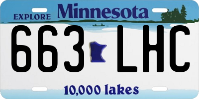 MN license plate 663LHC
