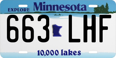 MN license plate 663LHF