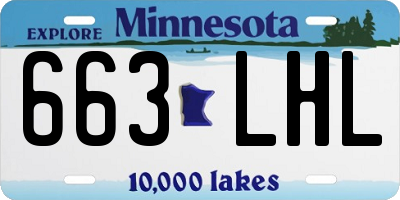 MN license plate 663LHL