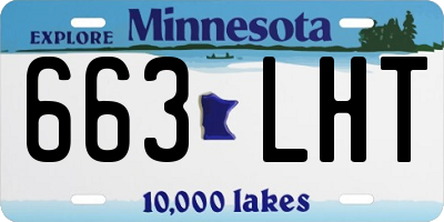 MN license plate 663LHT