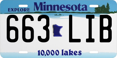 MN license plate 663LIB