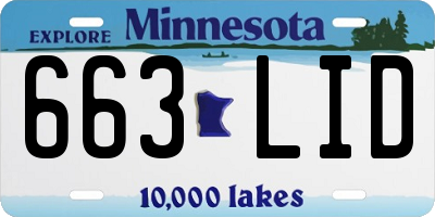 MN license plate 663LID