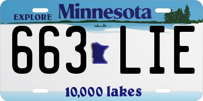 MN license plate 663LIE