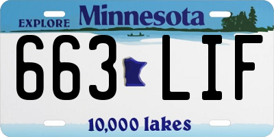 MN license plate 663LIF