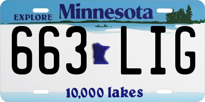 MN license plate 663LIG