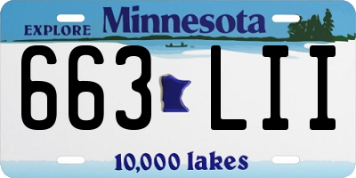 MN license plate 663LII