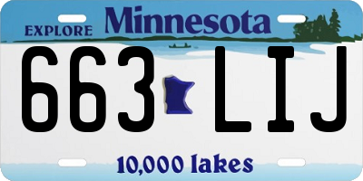 MN license plate 663LIJ