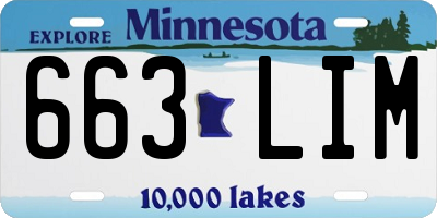MN license plate 663LIM