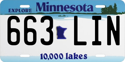 MN license plate 663LIN
