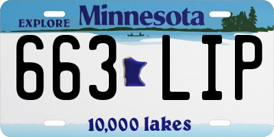 MN license plate 663LIP