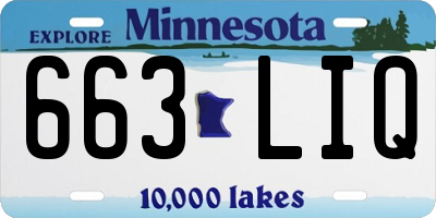 MN license plate 663LIQ