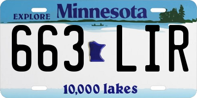 MN license plate 663LIR