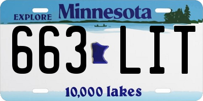 MN license plate 663LIT