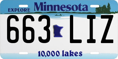 MN license plate 663LIZ