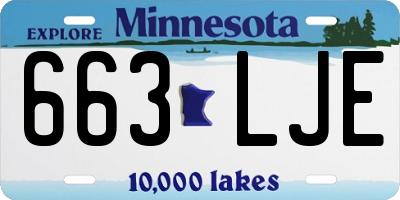 MN license plate 663LJE