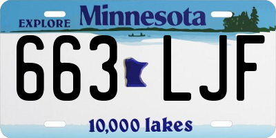 MN license plate 663LJF