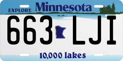 MN license plate 663LJI