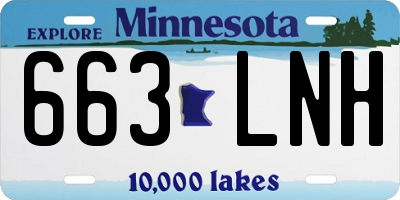 MN license plate 663LNH
