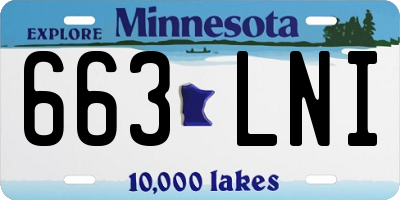MN license plate 663LNI