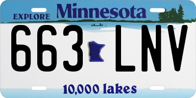 MN license plate 663LNV
