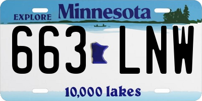 MN license plate 663LNW