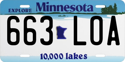 MN license plate 663LOA