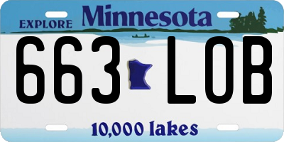 MN license plate 663LOB