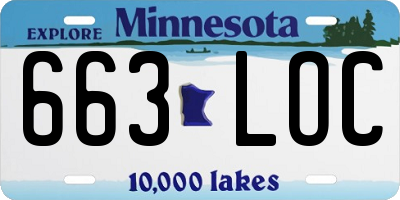 MN license plate 663LOC