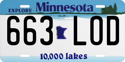 MN license plate 663LOD