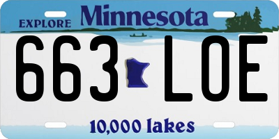 MN license plate 663LOE