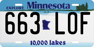 MN license plate 663LOF