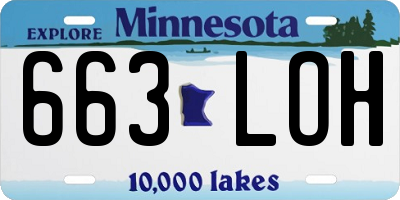 MN license plate 663LOH