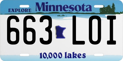 MN license plate 663LOI