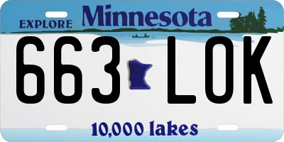 MN license plate 663LOK
