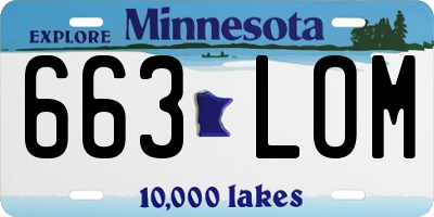 MN license plate 663LOM