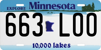 MN license plate 663LOO