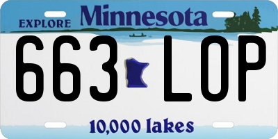 MN license plate 663LOP