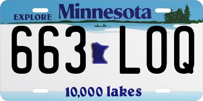 MN license plate 663LOQ