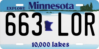 MN license plate 663LOR