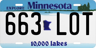 MN license plate 663LOT
