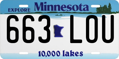 MN license plate 663LOU