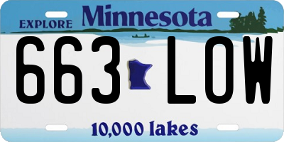 MN license plate 663LOW